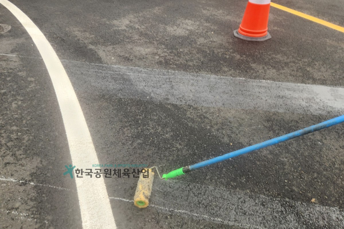 경북 안동시 시민운동장 주변 도로정비공사 현장 전경