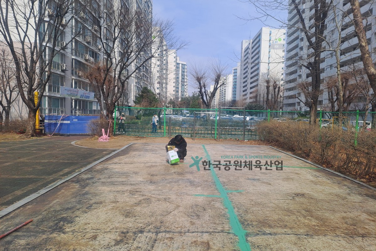 경기도 광명시 어린이공원 시설물 개선공사 현장 전경