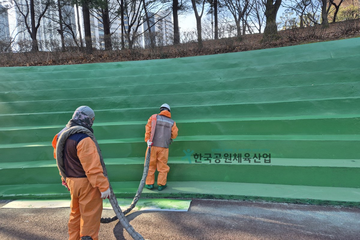 폴리우레아 스프레이 장비 세팅 모습