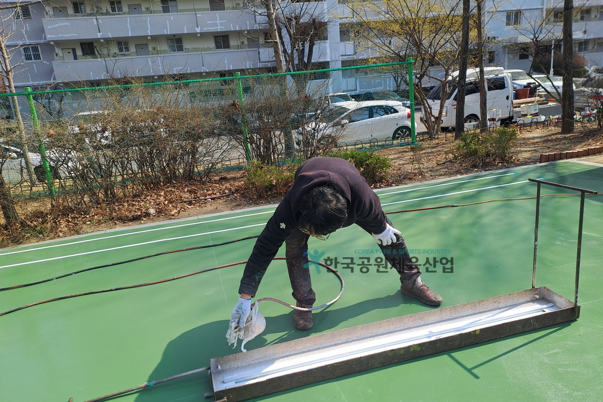 완성된 코르크 바닥재 클로즈업