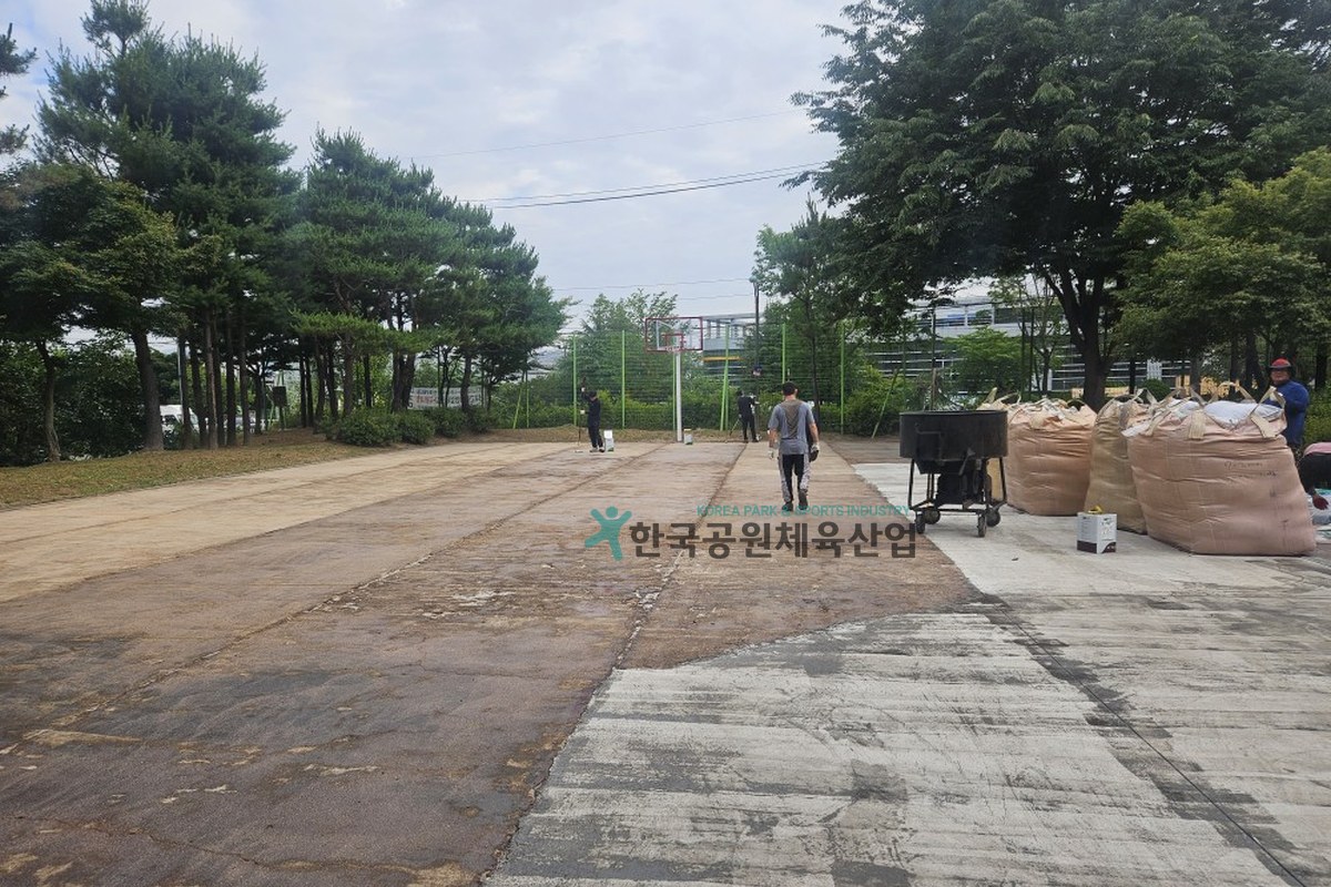 오곡2어린이공원 농구장 정비공사 현장 전경