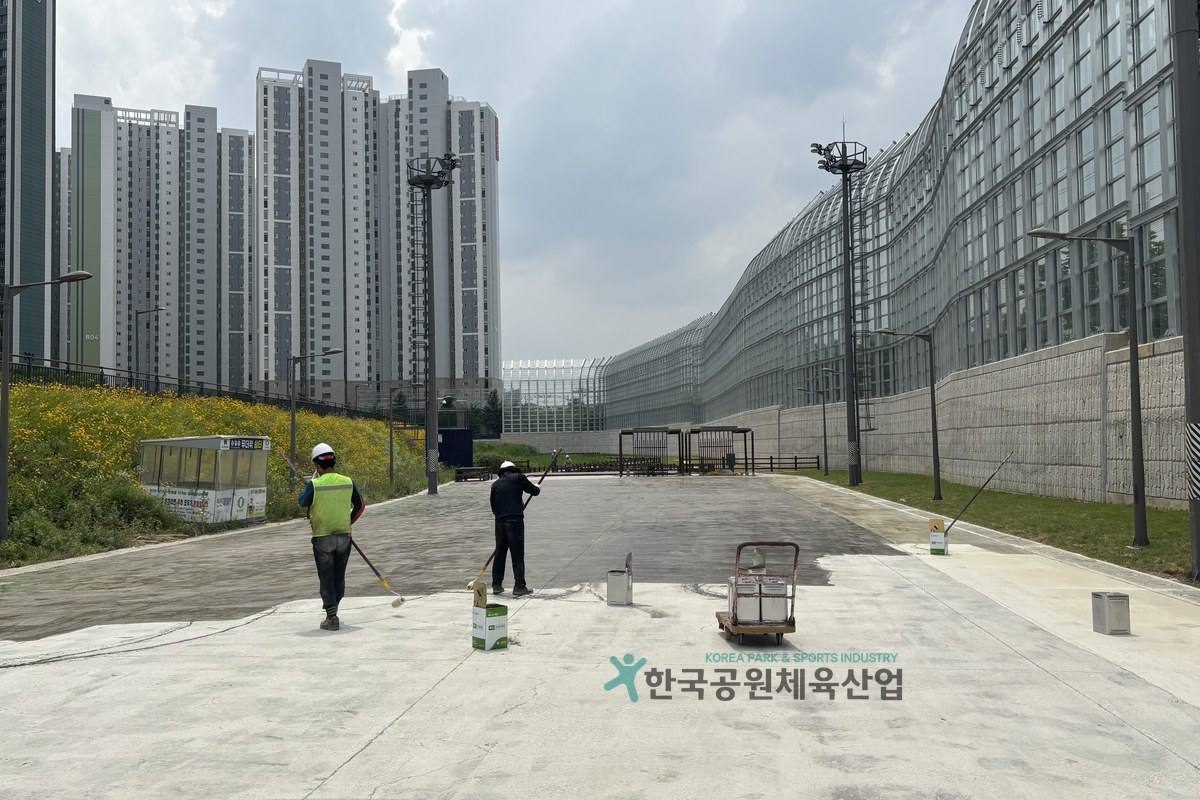 갈매사거리 보도육교 설치 현장 모습