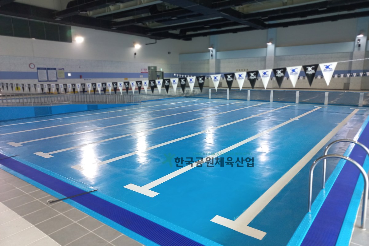 나주시 체육관 라인마킹 재도장 완료 전경