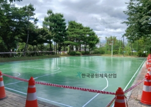 함안 오곡2어린이공원 농구장 탄성포장 납품